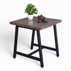 Bàn cafe hình vuông 70x70cm gỗ thông chân sắt chữ A 