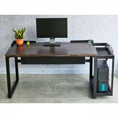 Bàn máy tính có giá để loa 160x70cm gỗ tràm chân sắt lắp ráp 