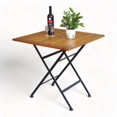 Bàn ngoài trời xếp gọn REFORD 75x75cm gỗ tràm 